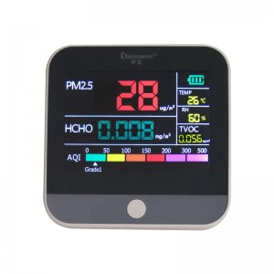 LCD الاستشعار PM2.5 الكاشف المحمولة HCHO جودة الهواء مراقب TVOC تستر إبقاء الإضاءة بطارية ليثيوم كاشف سيارة Chargable